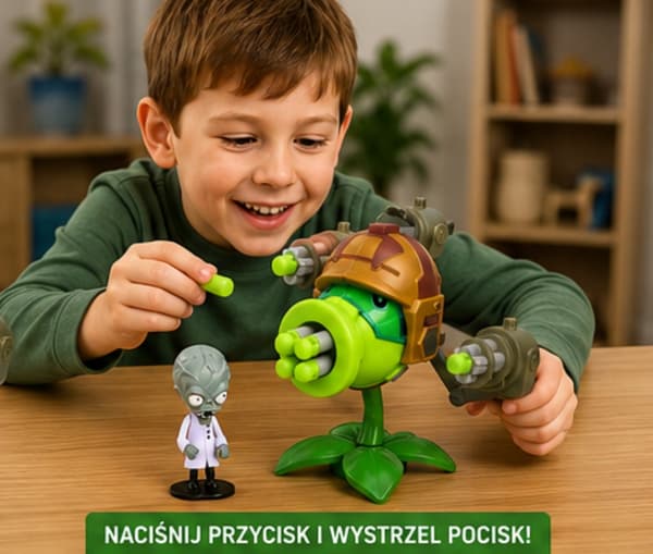 Plants vs Zombies: Pea Shooter | Figurine + Zombie Missile Launcher