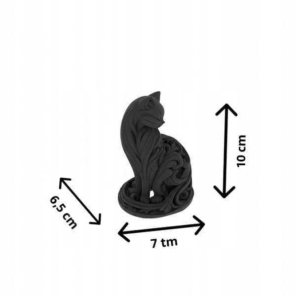 DECORATIVE FIGURINE: SITTING CAT WITH ORNAMENTS ON THE BASE – MANY COLOURS