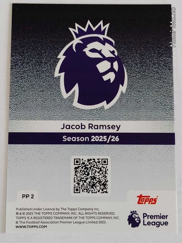 TOPPS PREMIER LEAGUE 2025–26 – PREMIER PULL JACOB RAMSEY – 8798