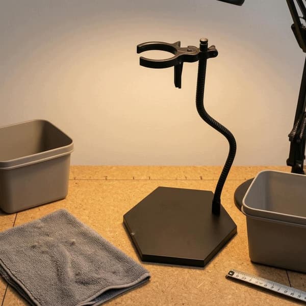 1/6 Scale Flexible Spine Stand with Articulated Arm, Gooseneck and Round Base