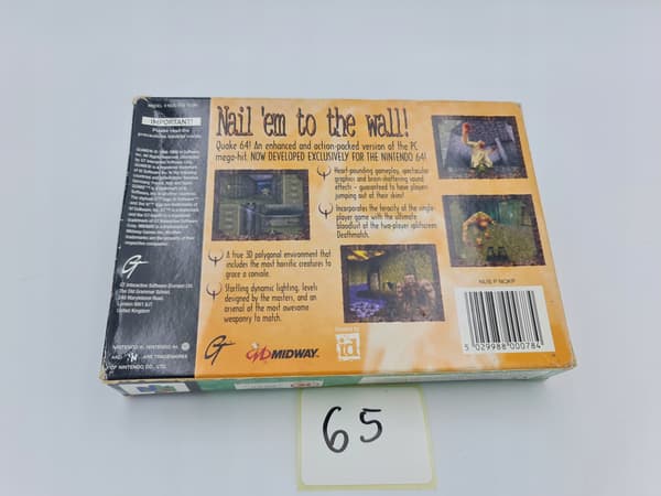 NINTENDO 64 QUAKE CARDBOARD BOX (PAL VERSION)
