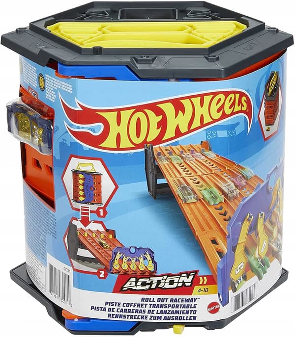 Hot Wheels 5-lane expandable racetrack set with garage