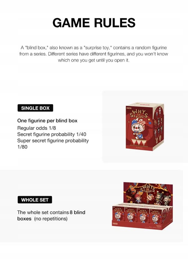Original Labubu Pop Mart WHY SO SERIOUS - Blind Box