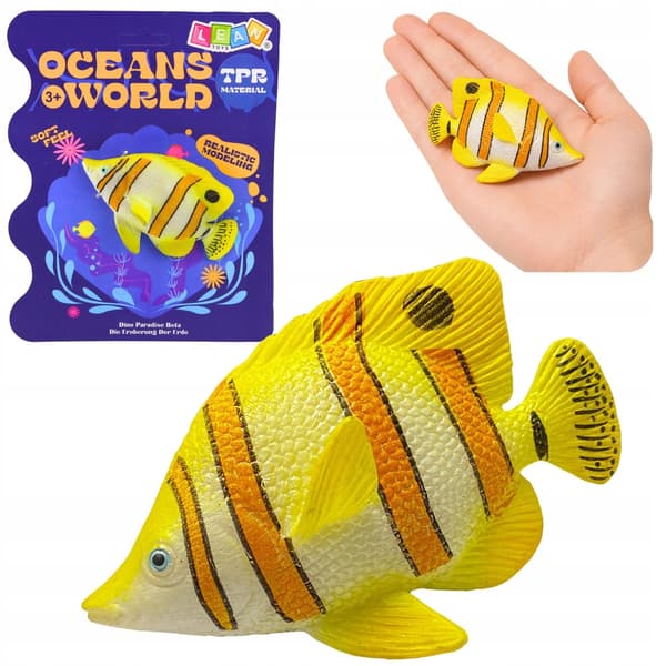 Copper-Coloured Rubber Butterfly Fish Figurine – Stretchable and Realistic, 10 cm