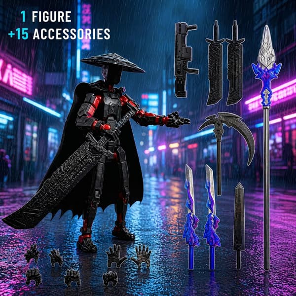 PLUSHCEWT T13 Action Figure with Interchangeable Limbs and Accessories