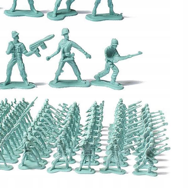 100 pieces, 4.5 cm Mini Soldier Posture Men Action Figure, Blue Scene