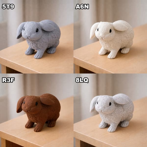 DECORATIVE RABBIT FIGURINE WITH FLOPPY EARS – MANY COLOURS