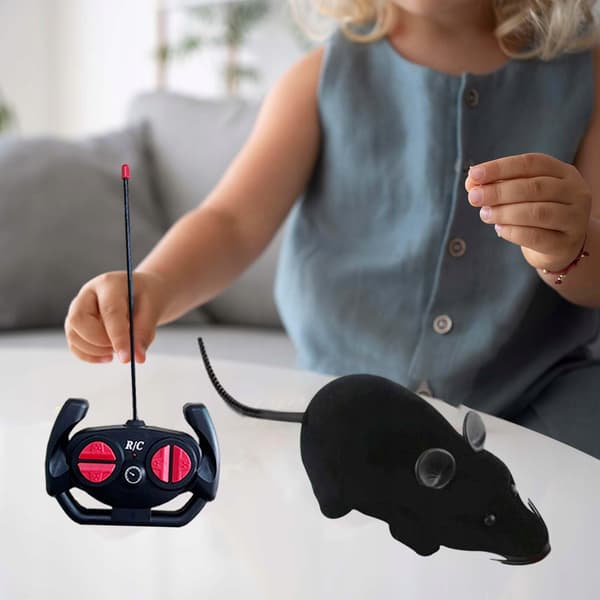 Fote Control Mouse Toy, Simulation Mouse Model Pets Electronic Toys - Black