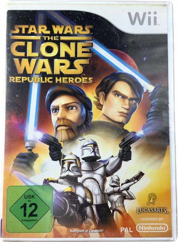 STAR WARS CLONE WARS disc in very good+ condition, with Wii instructions