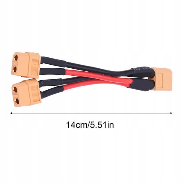 XT60 parallel battery connector adapter – 14 AWG cable for RC Lipo 1 PN
