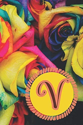 V Initial Monogram Journal Notebook for Women: Personalised, Customised Ra