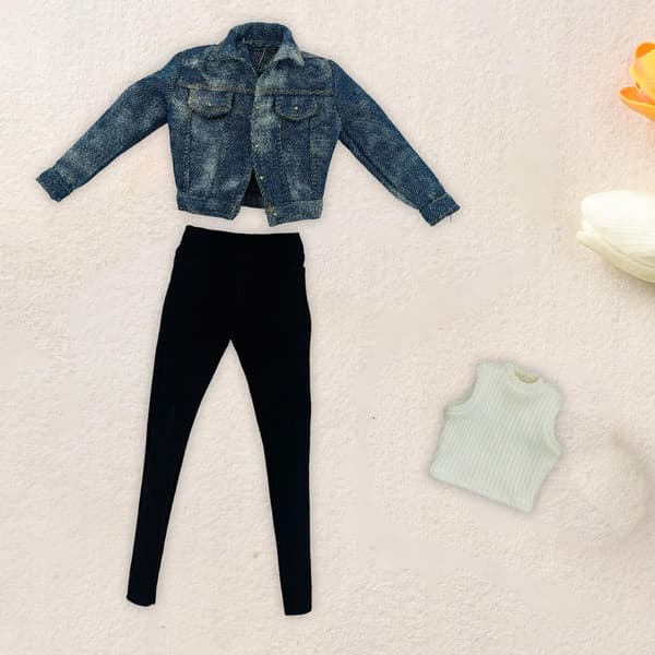 1:6 Women’s jacket for dolls Action figure Clothes Classic Cosplay Mini Dark blue