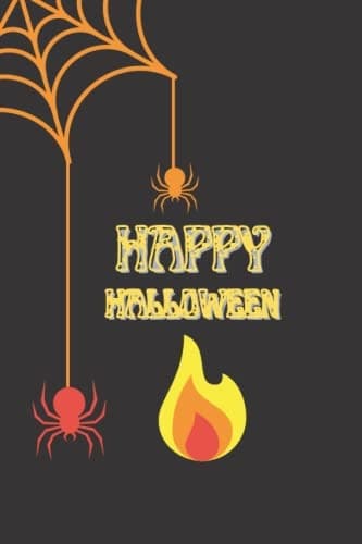 Happy Halloween: Spider and Evil Wizard Lined White Paper Notebook – Perfec