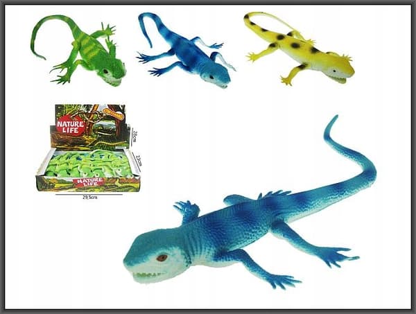 34cm rubber lizards with polka dots