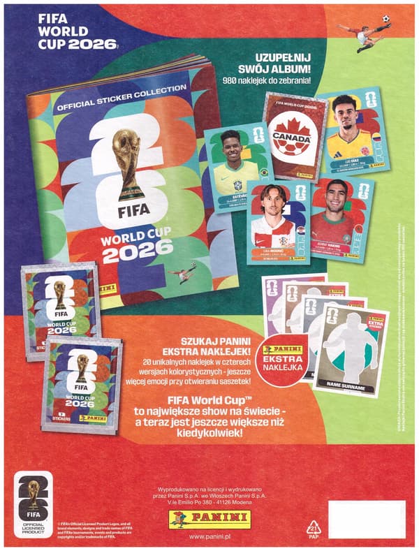 FIFA WORLD CUP 2026 Multipack: 4 sachets, 28 stickers plus 4 stickers