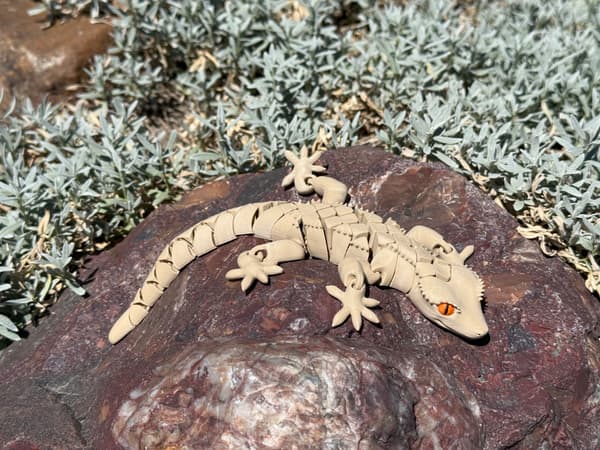 3D Eyelash Gecko – segmented figurine, movable toy, terrarium decoration