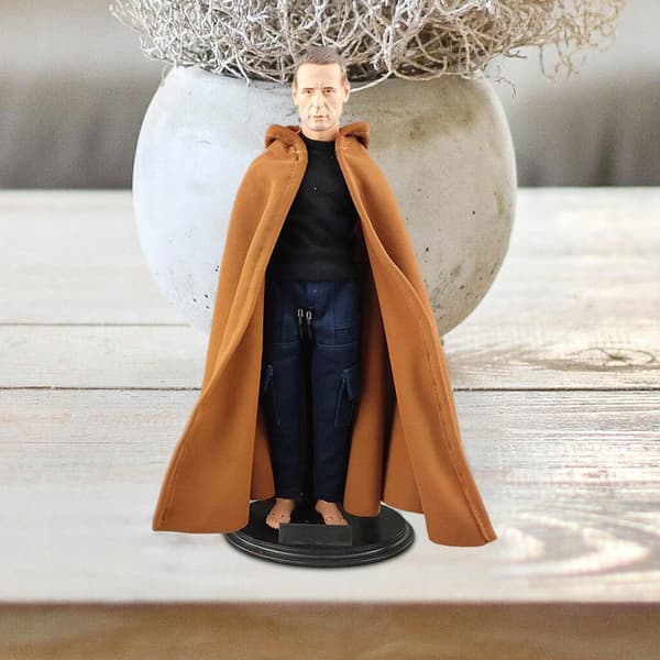 Miniature 1:6 scale hooded top – Cloak Long Cape Casual Solid Colour Coffee