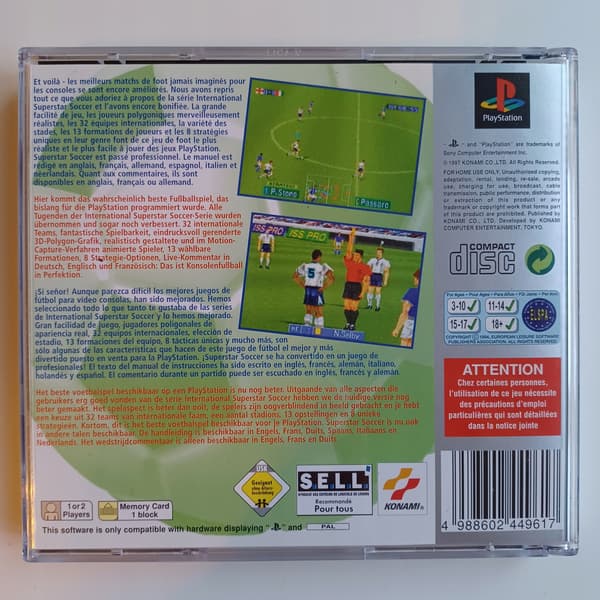 International Superstar Soccer Pro, PlayStation, PS1 – please note the description!