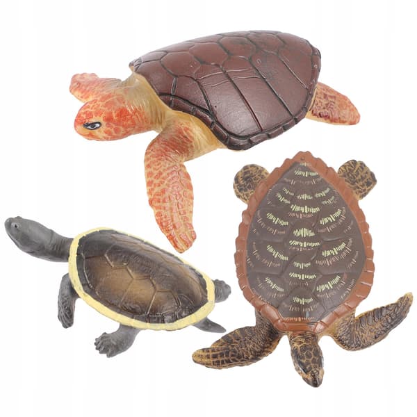 3 COLOURFUL TURTLE FIGURINES – DECORATION AND TOY