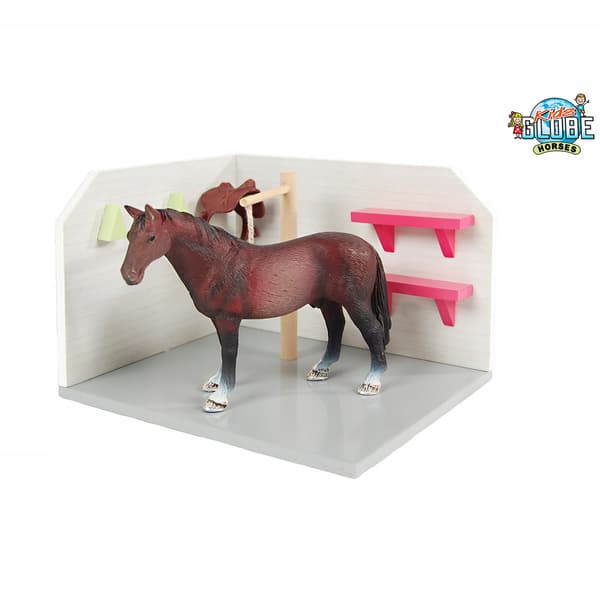 Horse-washing box, white and pink, 1:24 scale