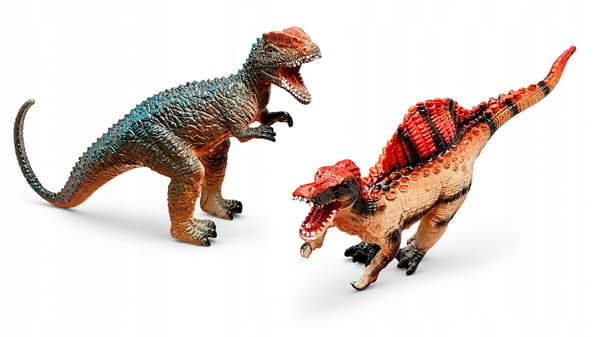 SET OF 4 RUBBER DINOSAURS, 25–30 CM, SOFT DINO FIGURES E1186 EMAJ
