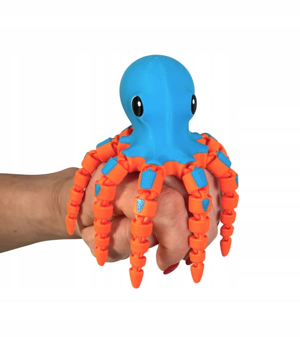 3D segmented octopus, movable figurine with 8 flexible tentacles, toy