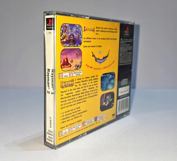 RAYMAN 1 RAYMAN 2 PlayStation (PSX) boxed