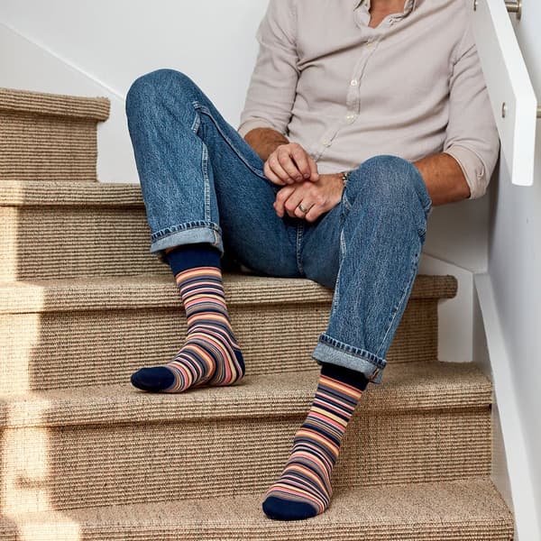 Topeco Strumpa Multistripe, bomull