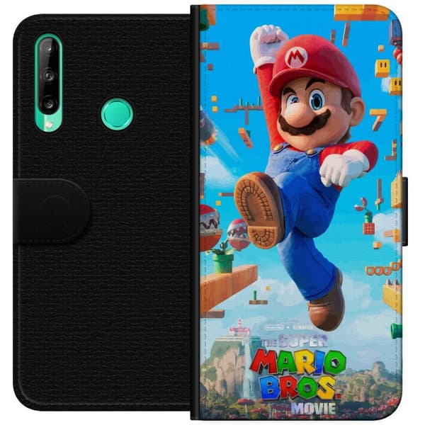 Kompatibel Tegnebogsetui til Huawei P40 lite E Dynamisk spilmotiv med Mario og ikoniske platforme