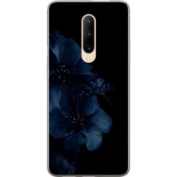 Kompatibel Mobilcover til OnePlus 7 Pro Mörkblå blommor