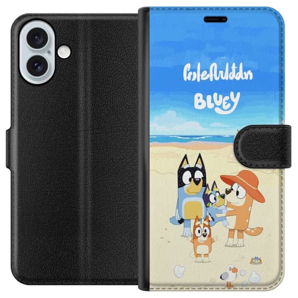 Kompatibel Tegnebogsetui til Apple iPhone 16 Plus Bluey