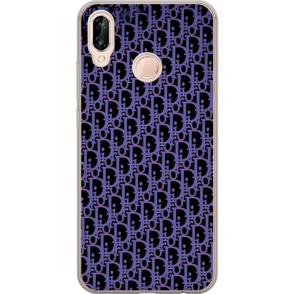 Kompatibelt Mobildeksel til Huawei P20 lite Moderneluksuriøst monogram i stilrent design