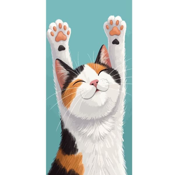 Kompatibelt Plånboksfodral till Apple iPhone 13 Pro Glad trefärgad katt