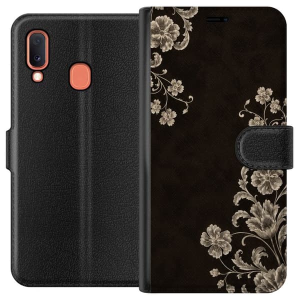 Kompatibelt Plånboksfodral till Samsung Galaxy A20e Noir Garden