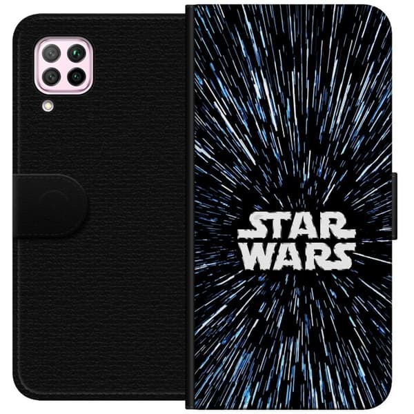 Kompatibel Tegnebogsetui til Huawei P40 lite Klassisk Star Wars design med rumfølelse