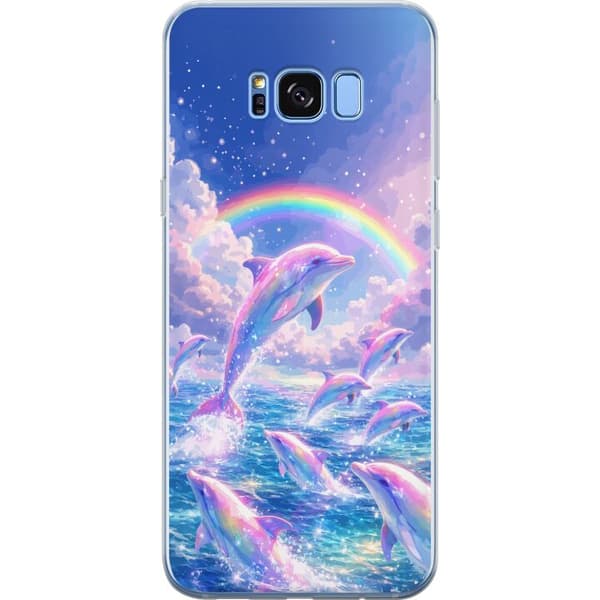 Kompatibelt Mobildeksel til Samsung Galaxy S8 Glittrande regnbågsdelfiner