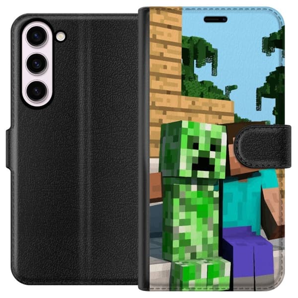 Kompatibelt Plånboksfodral till Samsung Galaxy S23+ MineCraft