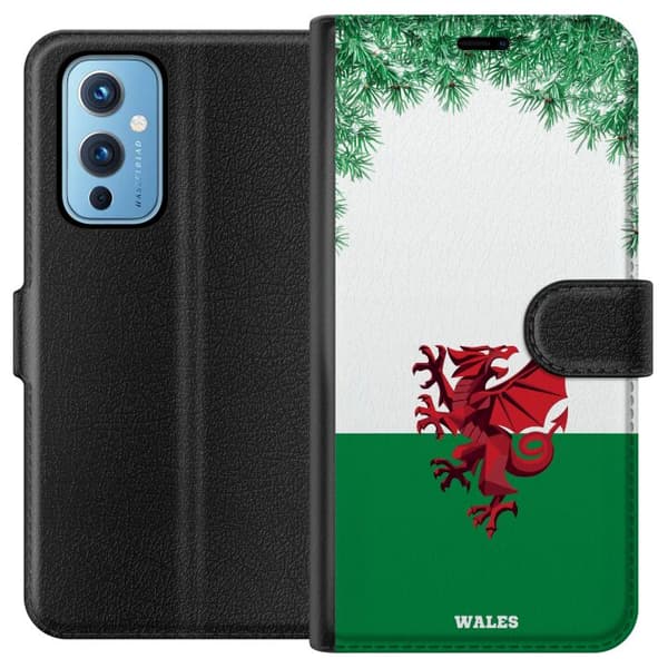 Kompatibel Tegnebogsetui til OnePlus 9 Klassisk walisisk flag med ikonisk rød drage