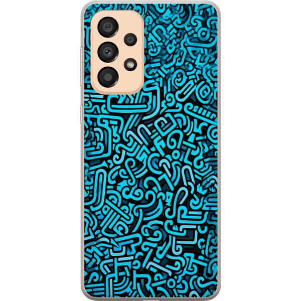 Kompatibelt Mobildeksel til Samsung Galaxy A33 5G Blå abstrakt graffiti