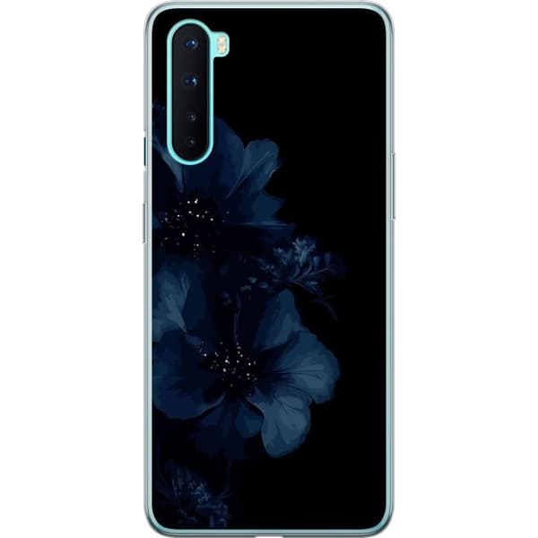 Kompatibelt Mobildeksel til OnePlus Nord Mörkblå blommor