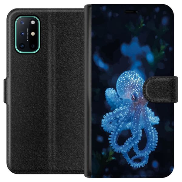 Kompatibelt Lommeboketui til OnePlus 8T Nærbilde av blå blekksprut