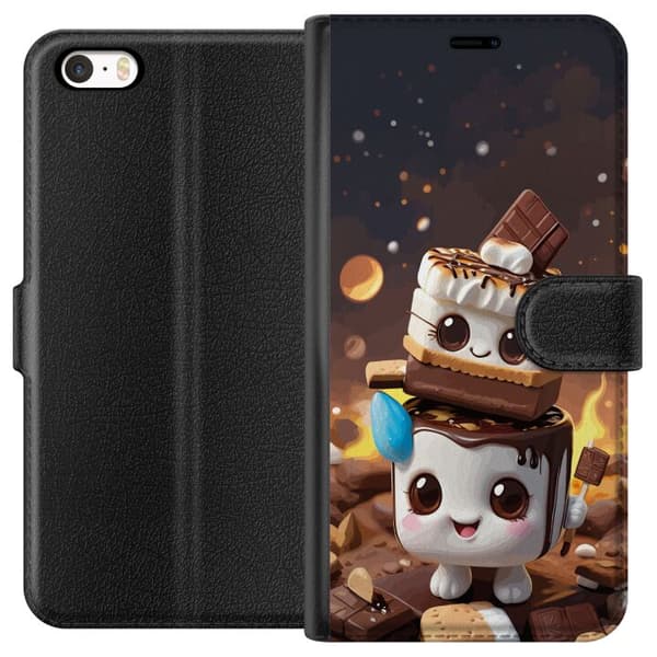 Kompatibel Tegnebogsetui til Apple iPhone 5s Sød dessertdesign med marshmallow