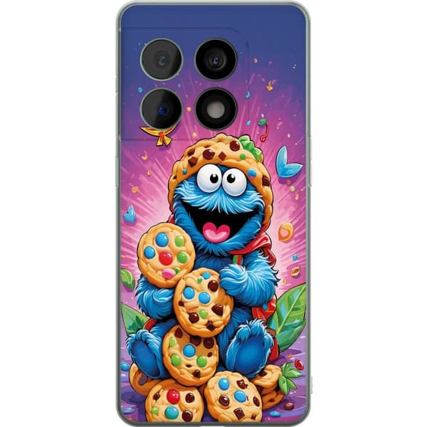 Kompatibelt Mobildeksel til OnePlus 10 Pro Søtt Cookie Monster motiv med kjeks