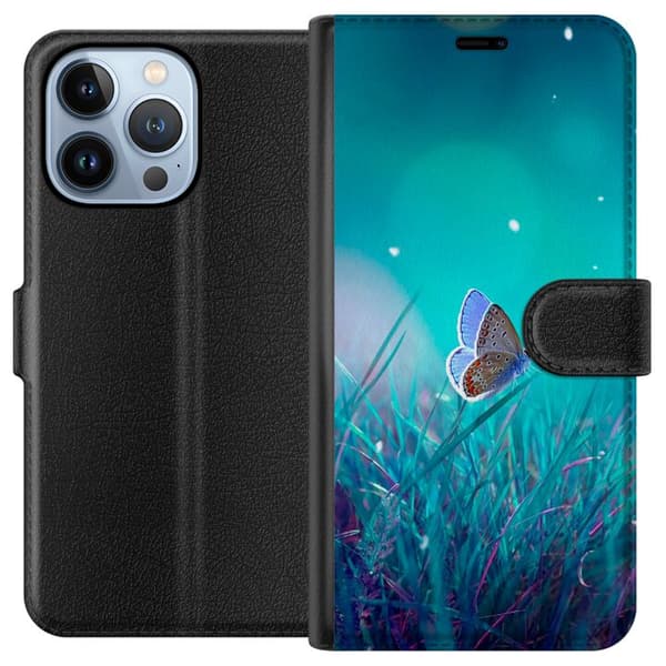 Yhteensopiva Lompakkokotelo Apple iPhone 13 Pro Sininen perhonen