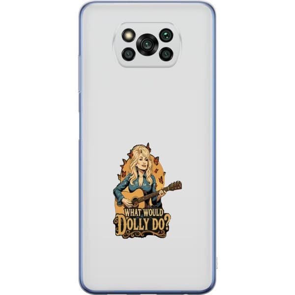 Kompatibelt Mobildeksel til Xiaomi Poco X3 Pro Dolly Parton med gitarr och fjärilar