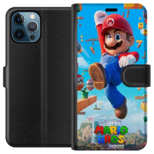 Kompatibel Tegnebogsetui til Apple iPhone 12 Pro Dynamisk spilmotiv med Mario og ikoniske platforme