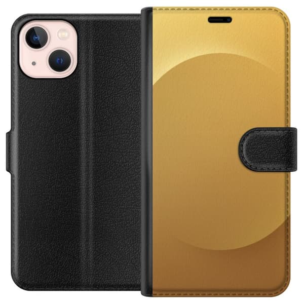 Kompatibelt Plånboksfodral till Apple iPhone 13 mini Guld Prick