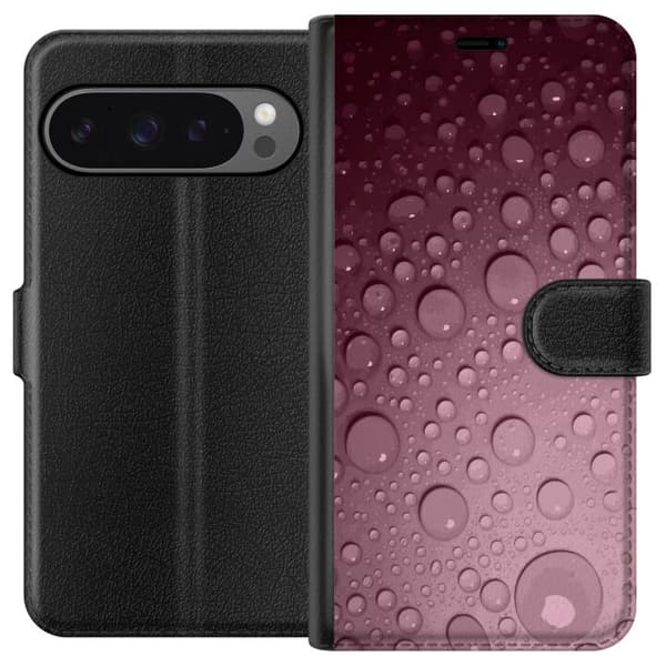 Kompatibel Tegnebogsetui til Google Pixel 9 Pro XL Rosa vattendroppar