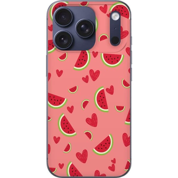 Kompatibelt Mobilskal till Apple iPhone 18 Pro Vattenmelon och hjärtan