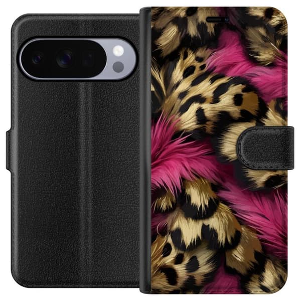 Kompatibel Tegnebogsetui til Google Pixel 11 Pro Blødt leopardmønster med lyserøde detaljer